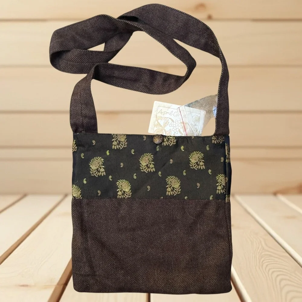 April Cornell NEW Embroidered Floral Crossbody Bag 9.5
